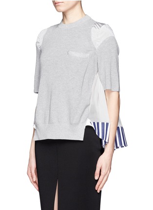 Front View - Click To Enlarge - SACAI - Sheer flare back knit top