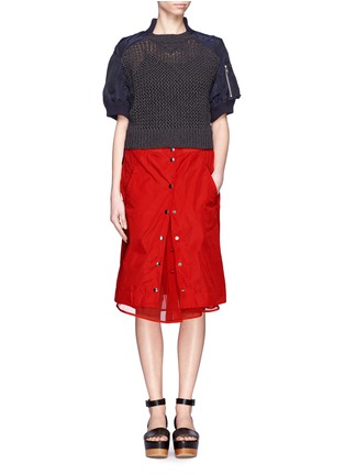 Figure View - Click To Enlarge - SACAI - Front slit chiffon underlayer skirt