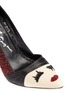 Detail View - Click To Enlarge - ALICE & OLIVIA - 'Stacey Wink' coarse glitter pumps 