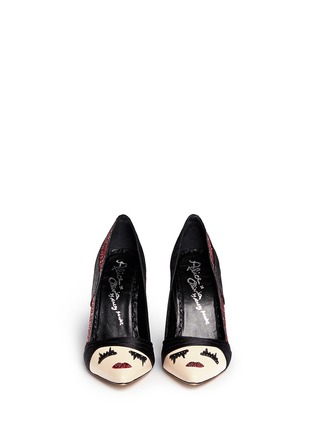 Figure View - Click To Enlarge - ALICE & OLIVIA - 'Stacey Wink' coarse glitter pumps 