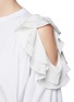 Detail View - Click To Enlarge - CHLOÉ - Cutout shoulder silk ruffle top