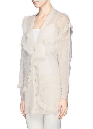 Front View - Click To Enlarge - CHLOÉ - Ruffle open knit cardigan