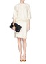 Detail View - Click To Enlarge - CHLOÉ - Embroidery lace trim silk crepe dress