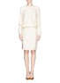 Main View - Click To Enlarge - CHLOÉ - Embroidery lace trim silk crepe dress