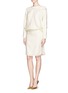 Figure View - Click To Enlarge - CHLOÉ - Embroidery lace trim silk crepe dress
