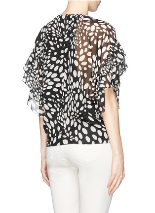 Back View - Click To Enlarge - CHLOÉ - Oval dot print silk blouse