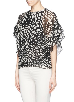 Front View - Click To Enlarge - CHLOÉ - Oval dot print silk blouse