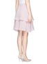Back View - Click To Enlarge - CHLOÉ - Double layer ruffle silk skirt