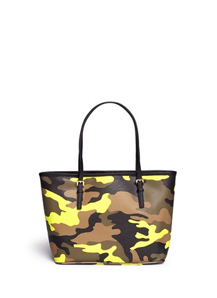 Back View - Click To Enlarge - MICHAEL KORS - 'Jet Set Travel' small camouflage saffiano tote
