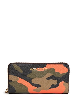 Main View - Click To Enlarge - MICHAEL KORS - 'Jet Set Travel' camouflage zip-around continental wallet