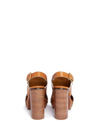 Back View - Click To Enlarge - CHLOÉ - 'Mischa Plateau' slingback leather platform sandals