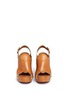 Front View - Click To Enlarge - CHLOÉ - 'Mischa Plateau' slingback leather platform sandals