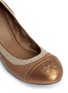 Detail View - Click To Enlarge - TORY BURCH - 'Gabby' elasticated leather ballet flats