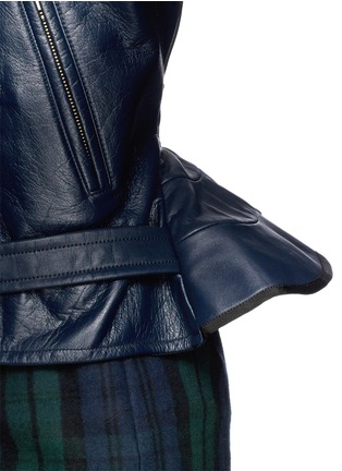 Detail View - Click To Enlarge - SACAI - Peplum back leather biker jacket