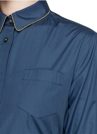 Detail View - Click To Enlarge - SACAI - Wool pleat combo shirt dress