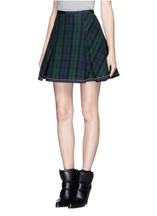 Front View - Click To Enlarge - SACAI - Inverted pleat tartan felt skirt