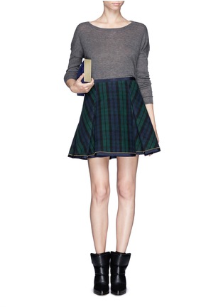 Figure View - Click To Enlarge - SACAI - Inverted pleat tartan felt skirt