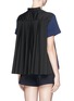 Back View - Click To Enlarge - SACAI - Pleat poplin back chain neck T-shirt