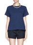 Main View - Click To Enlarge - SACAI - Pleat poplin back chain neck T-shirt