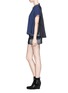 Figure View - Click To Enlarge - SACAI - Pleat poplin back chain neck T-shirt