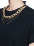 Detail View - Click To Enlarge - SACAI - Poplin back chain neck T-shirt