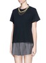 Front View - Click To Enlarge - SACAI - Poplin back chain neck T-shirt