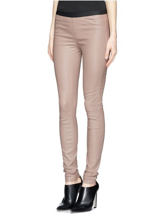 Front View - Click To Enlarge - HELMUT LANG - Lamb leather leggings