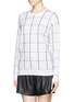 Front View - Click To Enlarge - THEORY - 'Dreamerly W' merino wool windowpane check sweater
