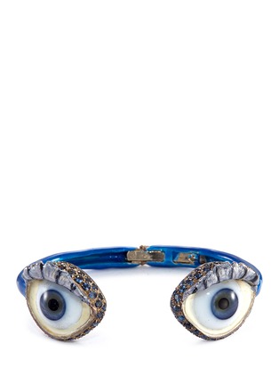 Main View - Click To Enlarge - DELFINA DELETTREZ - 'Eyes' sapphire silver enamelled cuff