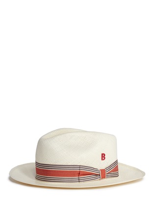 Figure View - Click To Enlarge - MY BOB - 'Jungla' stripe ribbon band straw Panama hat