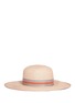 Main View - Click To Enlarge - MY BOB - Stripe ribbon band straw capeline hat