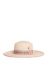 Figure View - Click To Enlarge - MY BOB - Stripe ribbon band straw capeline hat