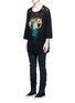 Front View - Click To Enlarge - BEN TAVERNITI UNRAVEL PROJECT  - Skull snake print distressed T-shirt