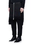 Front View - Click To Enlarge - BEN TAVERNITI UNRAVEL PROJECT  - Hoodie overlay drop crotch knit pants