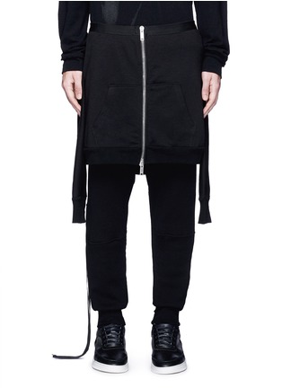 Main View - Click To Enlarge - BEN TAVERNITI UNRAVEL PROJECT  - Hoodie overlay drop crotch knit pants