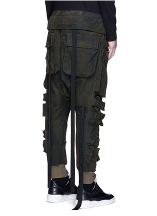 Back View - Click To Enlarge - BEN TAVERNITI UNRAVEL PROJECT  - Camouflage print drop crotch cargo pants