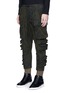 Front View - Click To Enlarge - BEN TAVERNITI UNRAVEL PROJECT  - Camouflage print drop crotch cargo pants