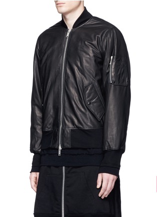Front View - Click To Enlarge - BEN TAVERNITI UNRAVEL PROJECT  - 'Seta' leather bomber jacket