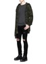 Figure View - Click To Enlarge - BEN TAVERNITI UNRAVEL PROJECT  - Camouflage print distressed zip hoodie