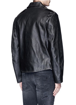 Back View - Click To Enlarge - R13 - U.S. pin contrast zip calf leather moto jacket
