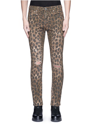 Detail View - Click To Enlarge - R13 - Leopard print jeans