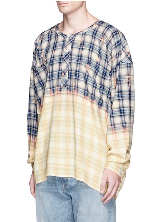 Front View - Click To Enlarge - FAITH CONNEXION - Oversized check plaid bleached shirt