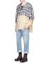 Figure View - Click To Enlarge - FAITH CONNEXION - Oversized check plaid bleached shirt
