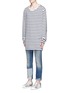 Front View - Click To Enlarge - FAITH CONNEXION - Oversized stripe long sleeve T-shirt