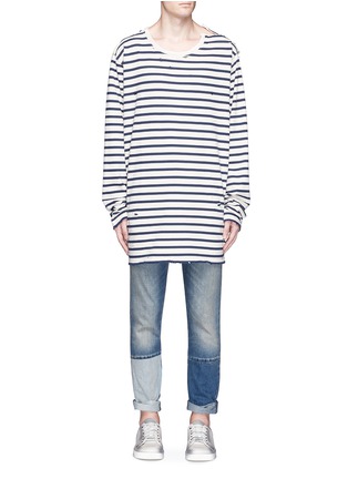 Main View - Click To Enlarge - FAITH CONNEXION - Oversized stripe long sleeve T-shirt
