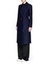 Front View - Click To Enlarge - COMME MOI - Eyelet belt wool melton coat