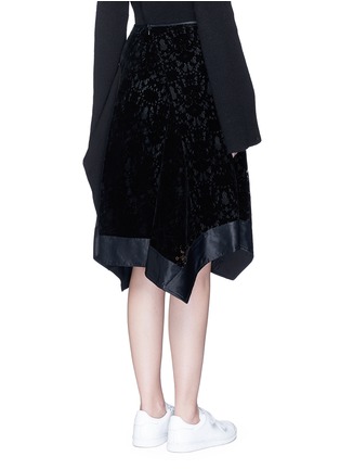 Back View - Click To Enlarge - DKNY - Wool knit flocked floral lace panelled skirt