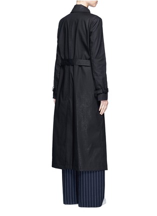 Back View - Click To Enlarge - DKNY - Belted cotton midi trench coat