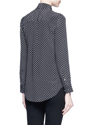 Back View - Click To Enlarge - EQUIPMENT - x Kate Moss 'Collarless Slim Signature' star print silk shirt