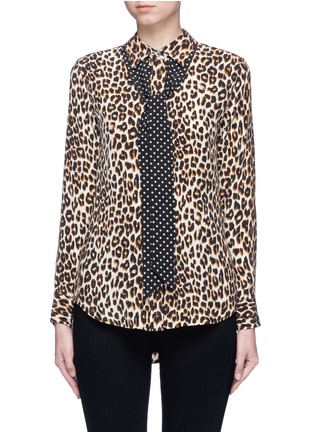 Main View - Click To Enlarge - EQUIPMENT - x Kate Moss 'Slim Signature Clean' leopard print silk shirt